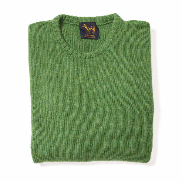 Lambswool molted crew neck - Watercress