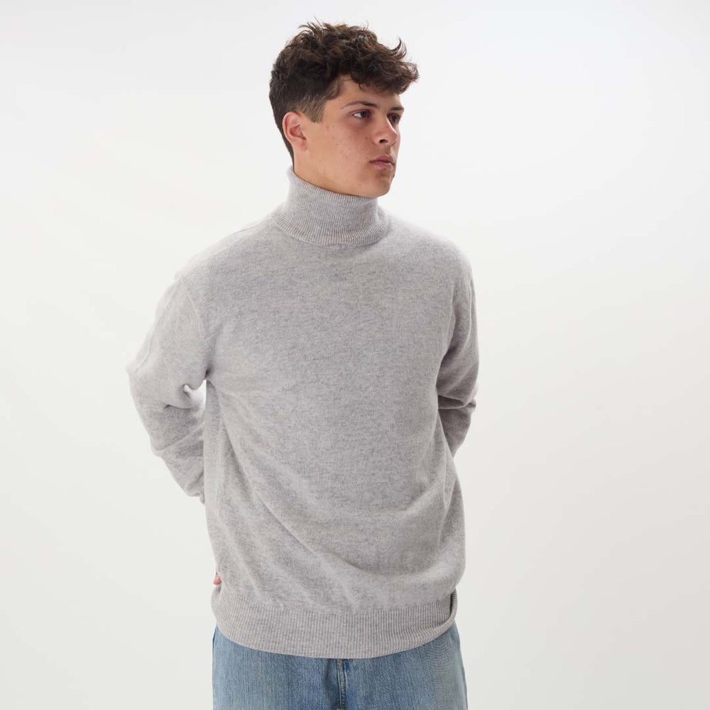 Lambswool roll neck - Pearl grey 5