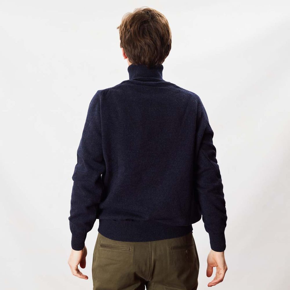 Lambswool roll neck - Indigo Melange