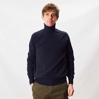 Lambswool roll neck - Indigo Melange