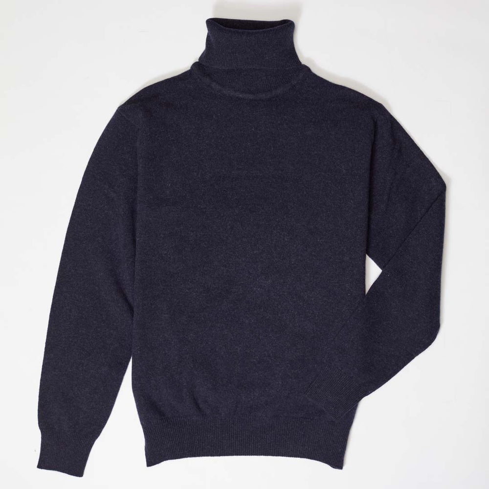Lambswool roll neck - Indigo Melange