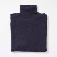 Lambswool roll neck - Indigo Melange