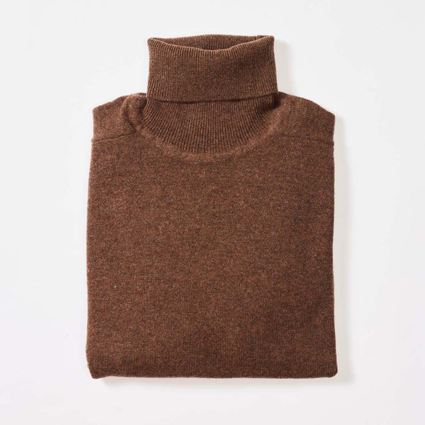 Lambswool roll neck - Tobacco