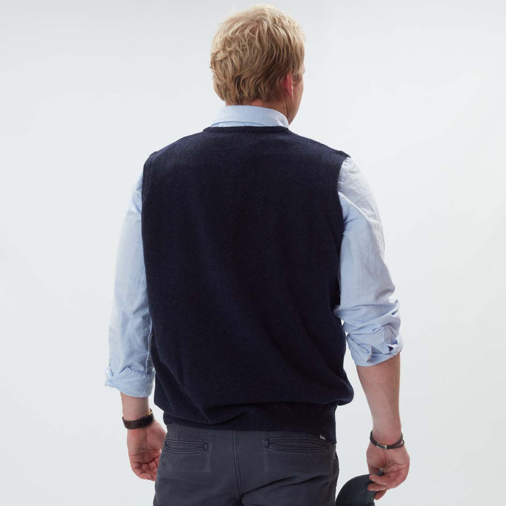 Lana d'agnello maglione senza maniche - Indigo Melange