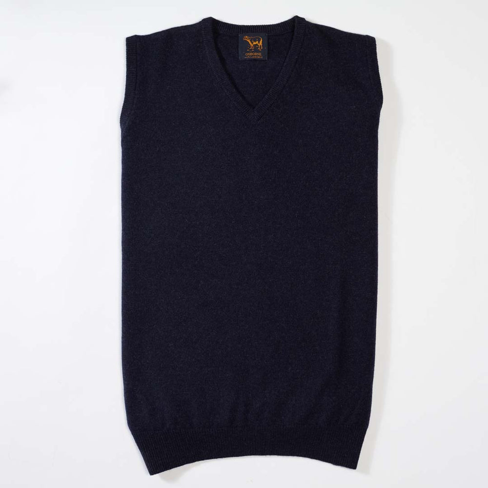 Lana d'agnello maglione senza maniche - Indigo Melange