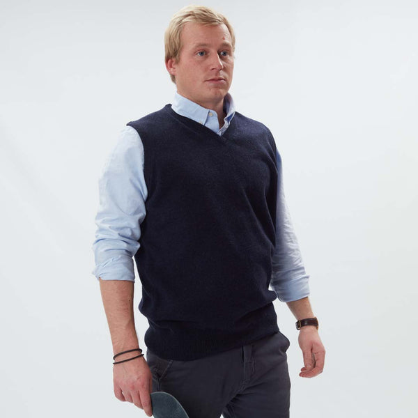 Lambswool slip-over - Indigo Melange