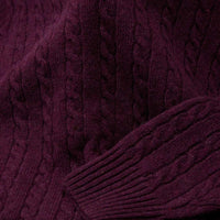 Lambswool small cable crew neck - Blackgrape 186