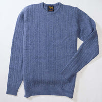 Lambswool small cable crew neck - Blue Lovat 41