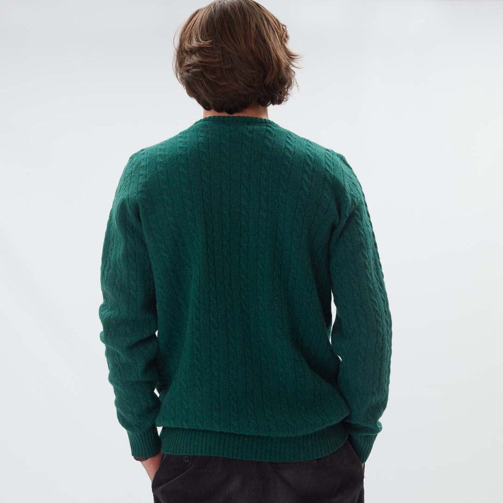 Lambswool small cable crew neck - Cossack