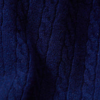 Lambswool small cable crew neck - Dark Cobalt