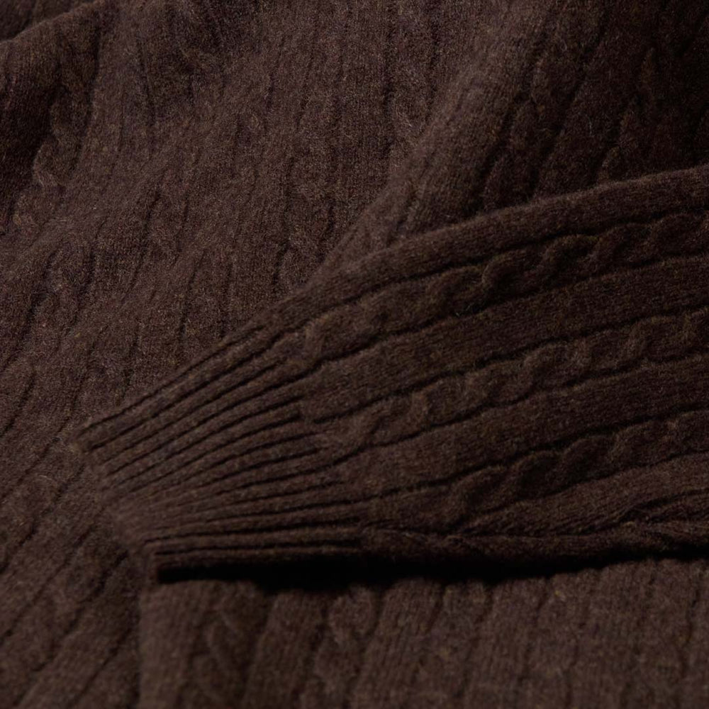 Lambswool small cable crew neck - Hickory