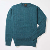Lambswool small cable crew neck - Hunter