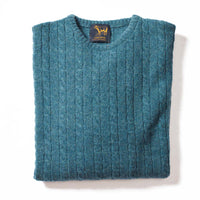 Lambswool small cable crew neck - Hunter
