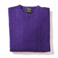 Lana d'agnello girocollo con piccole trecce - Jacaranda