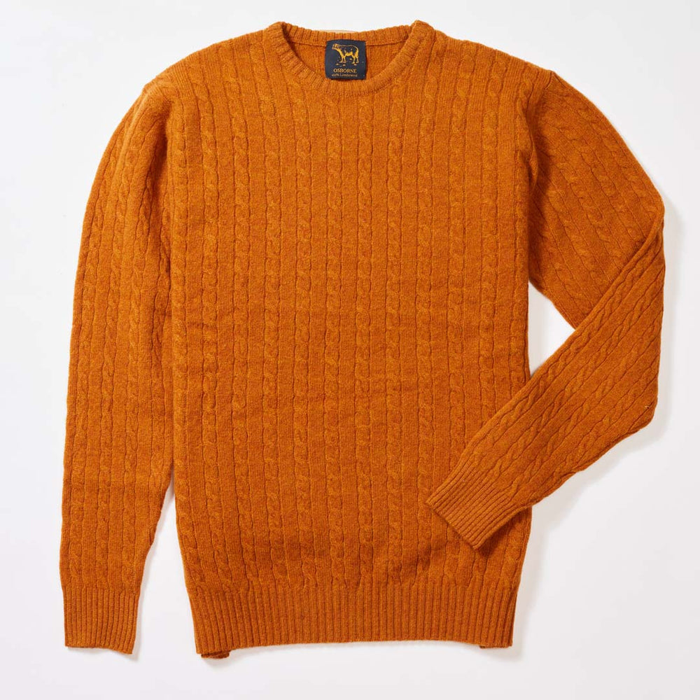 Lambswool small cable crew neck - Oxide