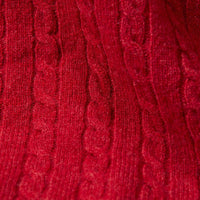 Lambswool small cable crew neck - Poppy Melange