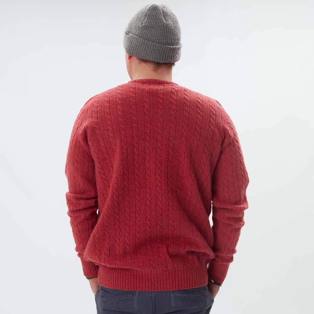 Lambswool small cable crew neck - Rouge 45
