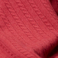 Lambswool small cable crew neck - Rouge 45