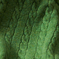 Lambswool small cable crew neck - Watercress