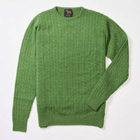 Lambswool small cable crew neck - Watercress