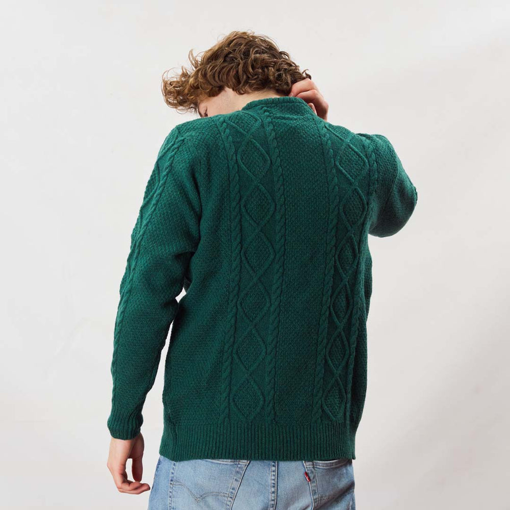 Lambswool large cable crew neck - Cossack