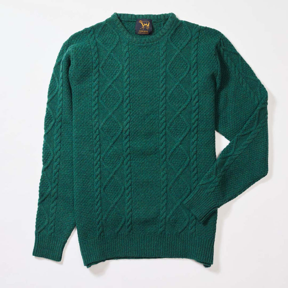 Lambswool large cable crew neck - Cossack