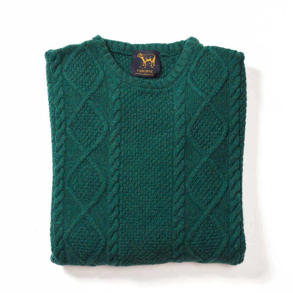 Lambswool large cable crew neck - Cossack