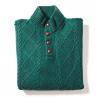 Lammwolle grob gestrickter Zopfpullover - Cossack