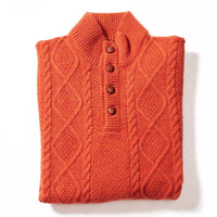 Lammwolle grob gestrickter Zopfpullover - Ember