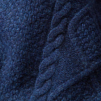 Lambswool large cable butonned mock neck - Rhapsody