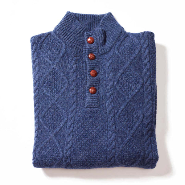 Lammwolle grob gestrickter Zopfpullover - Rhapsody