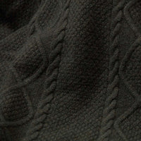 Lambswool large cable butonned mock neck - Seaweed 54