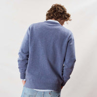 Lambswool V-neck - Blue Lovat