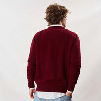 Lambswool V-neck - Bordeaux