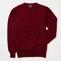 Lambswool V-neck - Bordeaux