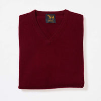 Lambswool V-neck - Bordeaux