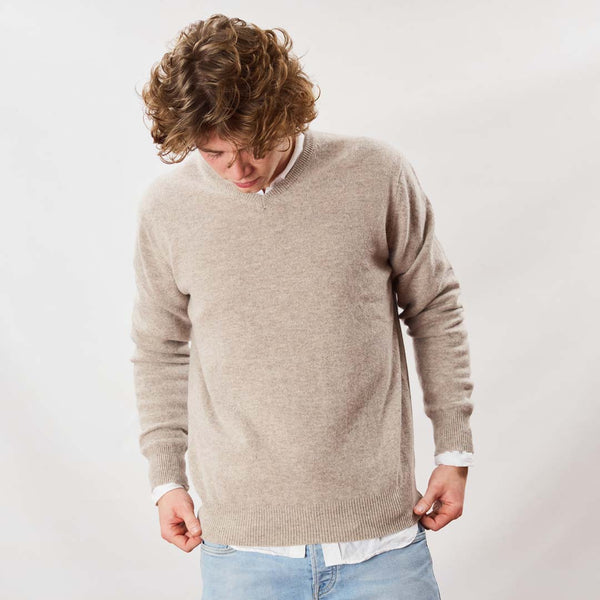 Lambswool V-neck - Clay