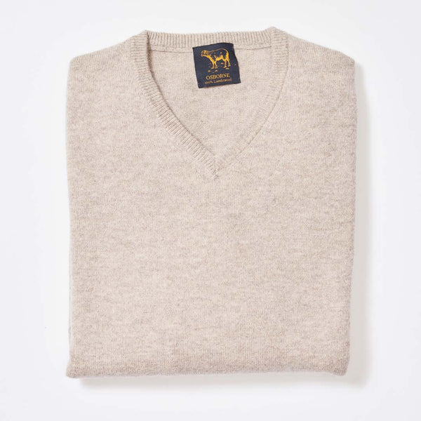 Lambswool V-neck - Clay