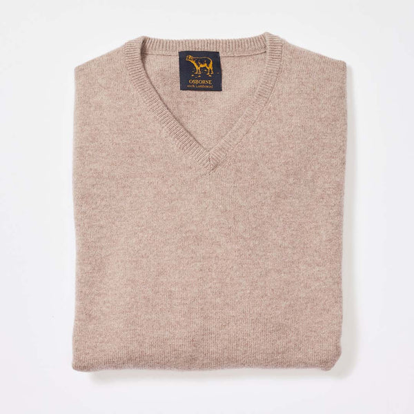 Lambswool V-neck - Cobble