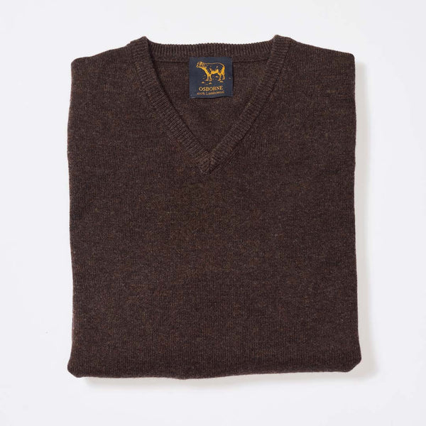 Lambswool V-neck - Cocoa