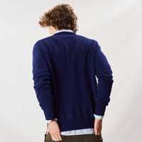 Lambswool V-neck - Dark Cobalt