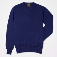 Lambswool V-neck - Dark Cobalt