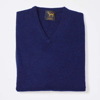 Lambswool V-neck - Dark Cobalt