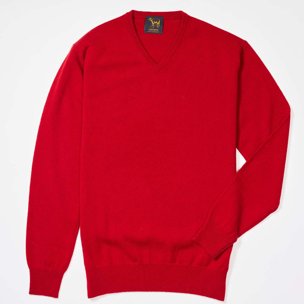 Lambswool V-neck - Dubonnet