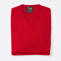 Lambswool V-neck - Dubonnet