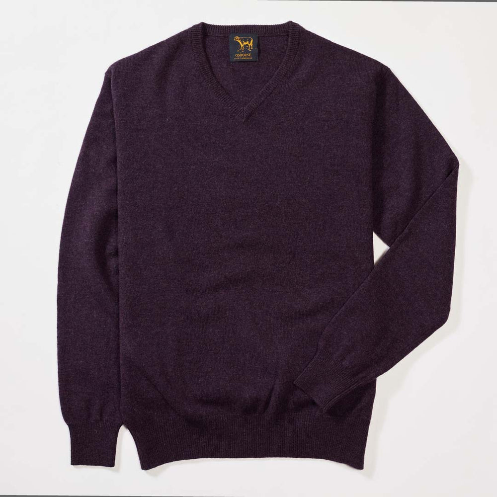 Lambswool V-neck - Elderberry