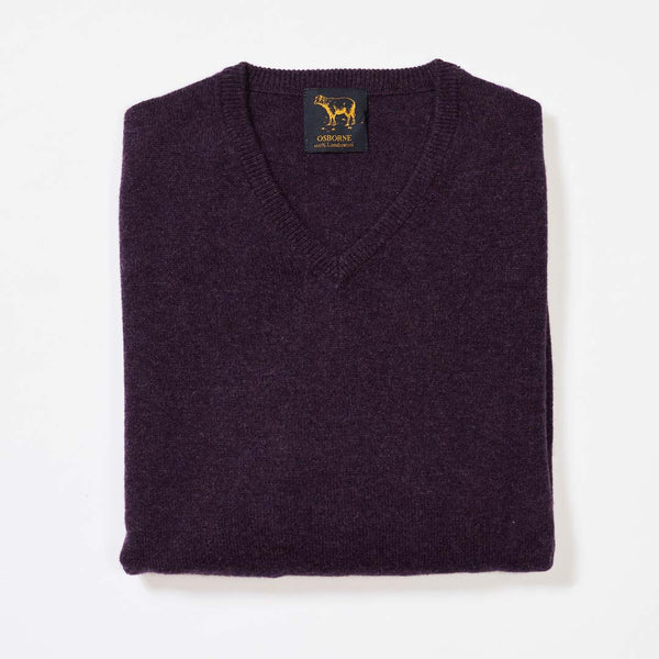 Lambswool V-neck - Elderberry