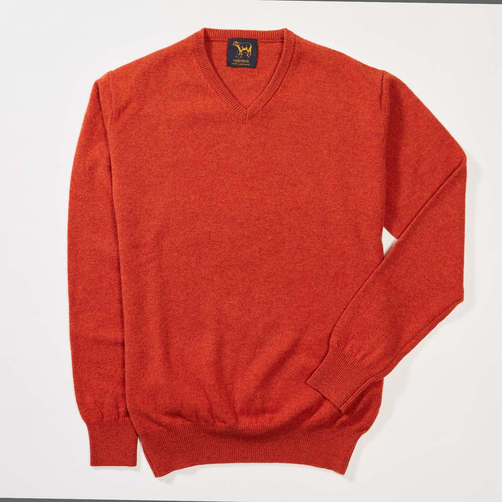 Lambswool V-neck - Ember