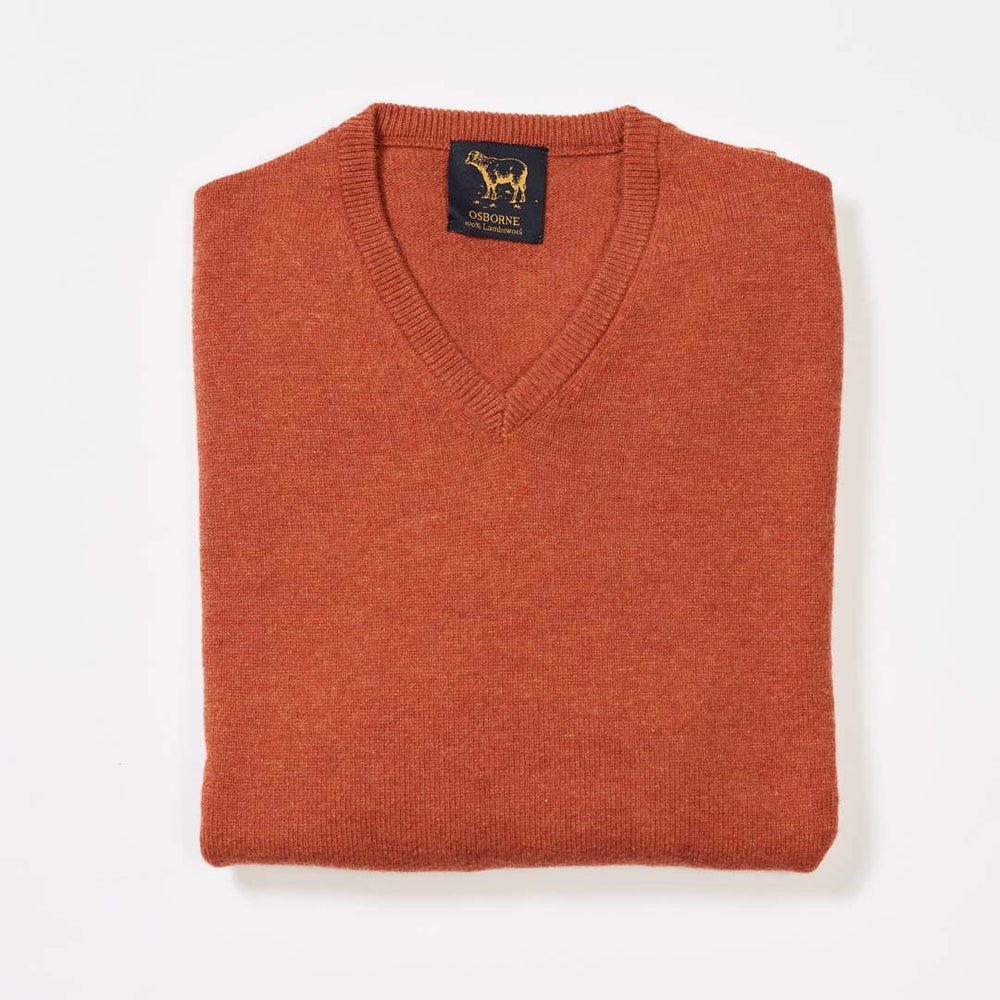 Lambswool V-neck - Ember