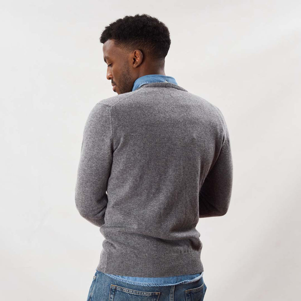 Lambswool V-neck - Grey Mix